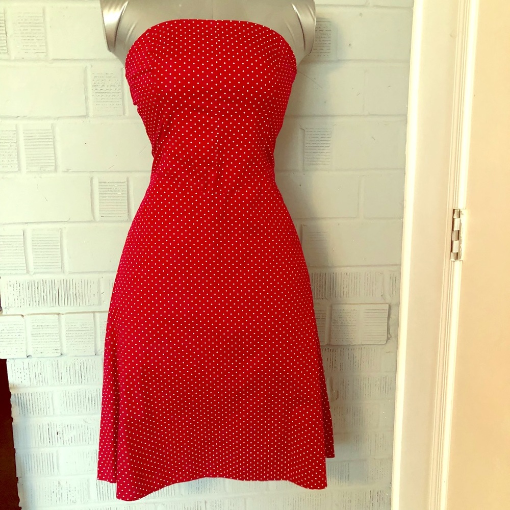 Charlotte Russe strapless polka dot dress size S